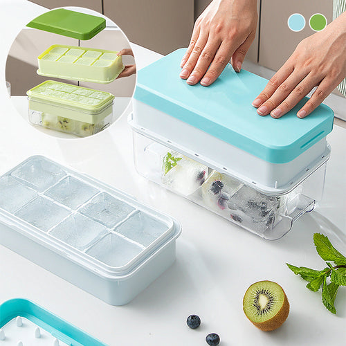 Press-Type Ice Cube Tray Set