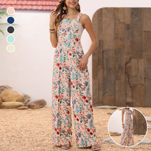 Load image into Gallery viewer, Floral Button Wide Leg Jumpsuit