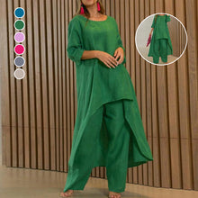 Load image into Gallery viewer, Women&#39;s Solid Color Linen Fashionable Casual Suit