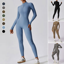 Load image into Gallery viewer, Women's Solid Zip Up Long Sleeve Sports Jumpsuit