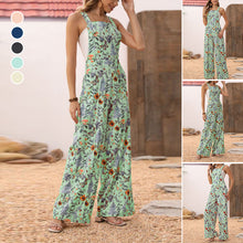 Load image into Gallery viewer, Floral Button Wide Leg Jumpsuit