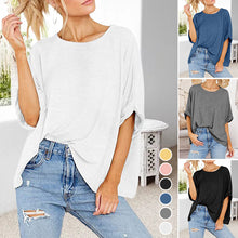 Load image into Gallery viewer, Round Neckline Oversized Midi Length Boxy Tee