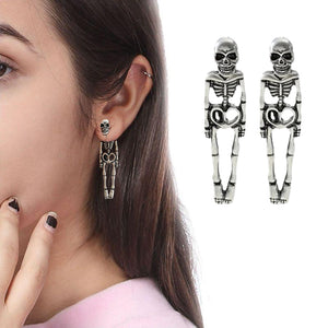 Ghostly Skeleton Exaggerated Punk Earrings