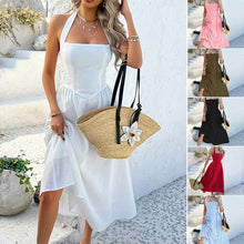 Load image into Gallery viewer, Solid Color Halter Neck Maxi Dress