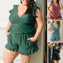 Load image into Gallery viewer, Built-in bra and Leggings Swim Romper