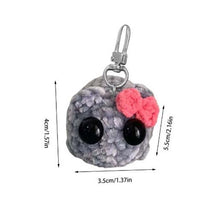 Load image into Gallery viewer, Cute Sad Crochet Hamster Keyring