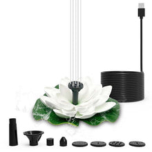 Load image into Gallery viewer, Lotus Shaped Solar Fountain Pond Decorative