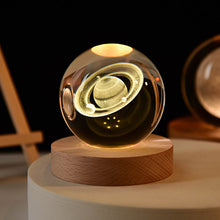Load image into Gallery viewer, 3D Crystal Ball Night Light With Wood Base