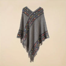 Load image into Gallery viewer, Women&#39;s Retro Pullover Tassel Shawl