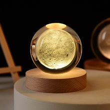 Load image into Gallery viewer, 3D Crystal Ball Night Light With Wood Base