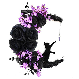 Cat Crescent Moon Wreath