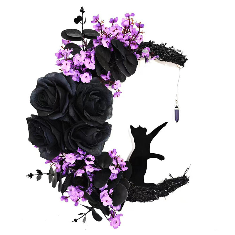 Cat Crescent Moon Wreath
