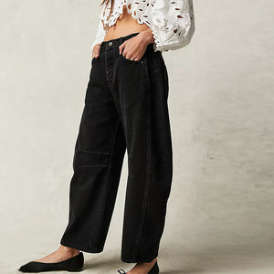 Mid-Rise Barrel Jeans