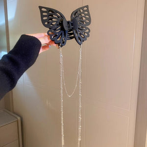 Butterfly Cutout Tassel Large Hair Clip