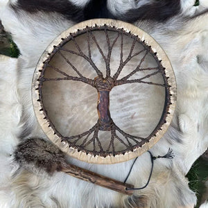 Shamanic Drum 'Tree of Life' Instrumental Ornament