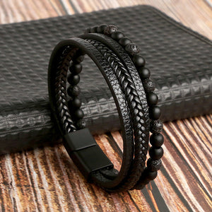 Natural Obsidian Magnetic Buckle Bracelet