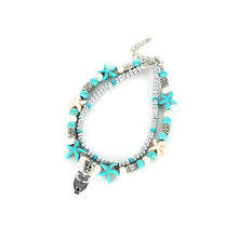 Load image into Gallery viewer, Sea turtle Anklet Starfish Turquoise