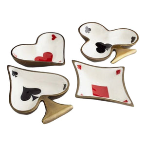 Enamelled Metal Playing Card Dishes