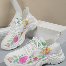 Load image into Gallery viewer, Floral Print Lace-up Breathable Sneakers