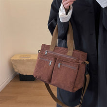 Load image into Gallery viewer, Ensfarget kordfløyel totebag