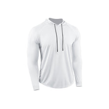 Load image into Gallery viewer, Men's Solid Long Sleeve Drawstring Hoodie Tee