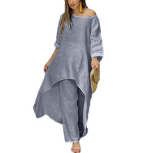 Load image into Gallery viewer, Women&#39;s Solid Color Linen Fashionable Casual Suit