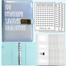 Load image into Gallery viewer, 100 Envelope Saving Challenge Binder with Lock