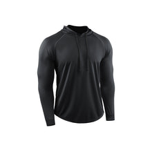 Load image into Gallery viewer, Men's Solid Long Sleeve Drawstring Hoodie Tee