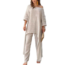 Load image into Gallery viewer, Women&#39;s Solid Color Linen Fashionable Casual Suit