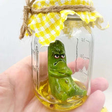 Load image into Gallery viewer, Grumpy Pickle in a Jar sculpture