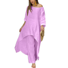 Load image into Gallery viewer, Women&#39;s Solid Color Linen Fashionable Casual Suit