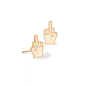 Middle Finger Stud Earrings