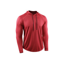 Load image into Gallery viewer, Men's Solid Long Sleeve Drawstring Hoodie Tee