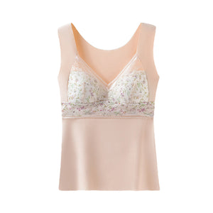 2-in-1 Built-in Bra Lace Thermal Underwear