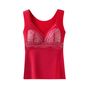 2-i-1 innebygd BH Lace Termisk Undertøy