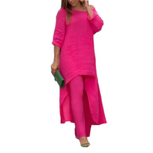 Load image into Gallery viewer, Women&#39;s Solid Color Linen Fashionable Casual Suit