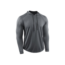 Load image into Gallery viewer, Men's Solid Long Sleeve Drawstring Hoodie Tee