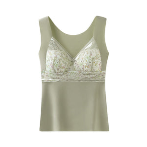 2-i-1 innebygd BH Lace Termisk Undertøy