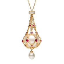Load image into Gallery viewer, Gold chain net pearl necklace