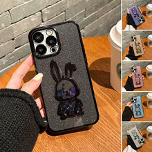 Load image into Gallery viewer, Gradient Glitter Quicksand Rabbit Case Cover For iPhone