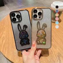 Load image into Gallery viewer, Gradient Glitter Quicksand Rabbit Case Cover For iPhone