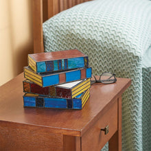 Load image into Gallery viewer, Stained Glass Stacked Books Lamp