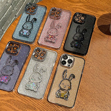 Load image into Gallery viewer, Gradient Glitter Quicksand Rabbit Case Cover For iPhone