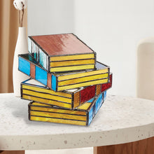 Load image into Gallery viewer, Stained Glass Stacked Books Lamp
