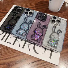 Load image into Gallery viewer, Gradient Glitter Quicksand Rabbit Case Cover For iPhone