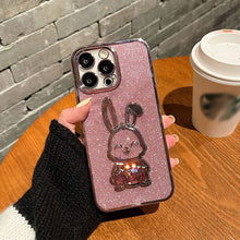 Load image into Gallery viewer, Gradient Glitter Quicksand Rabbit Case Cover For iPhone