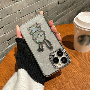 Gradient Glitter Quicksand Rabbit Case Cover For iPhone