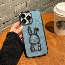 Load image into Gallery viewer, Gradient Glitter Quicksand Rabbit Case Cover For iPhone