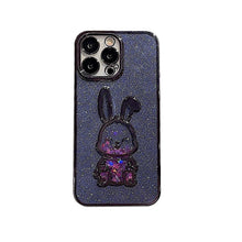 Load image into Gallery viewer, Gradient Glitter Quicksand Rabbit Case Cover For iPhone