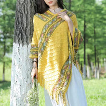Load image into Gallery viewer, Women&#39;s Retro Pullover Tassel Shawl